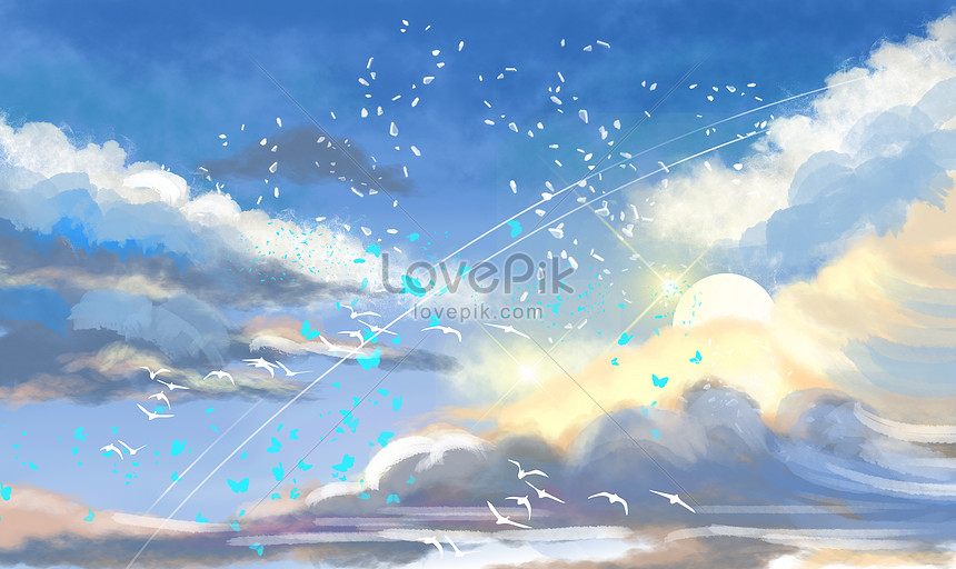 青い空 白い雲 イラストイメージ 図 Id Prf画像フォーマットpsd Jp Lovepik Com