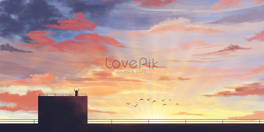 Sunset Illustration Image Picture Free Download Lovepik Com