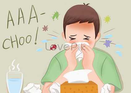 Cold sick cartoon illustration image_picture free download  