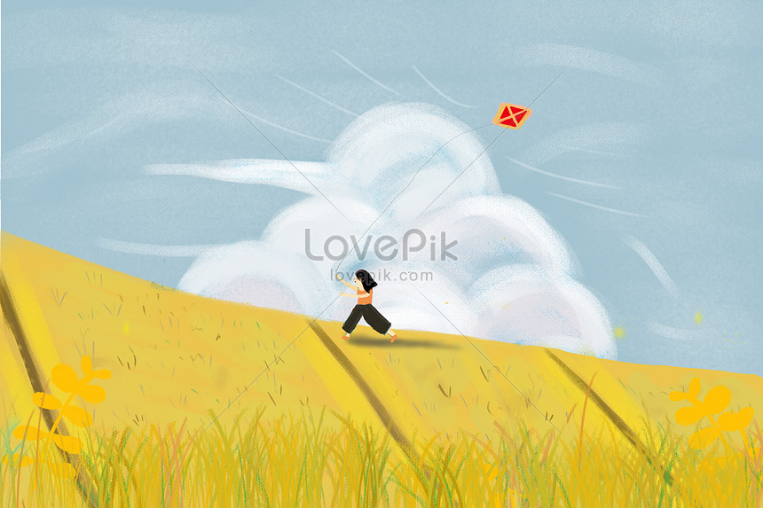 Walking on the rice field..... : r/drawing