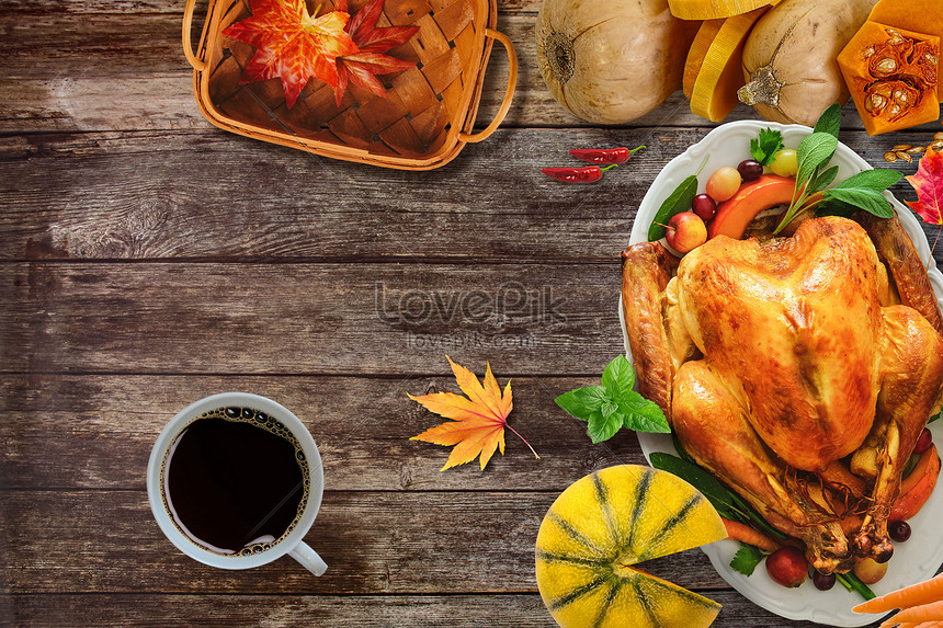 Thanksgiving dinner table creative image_picture free download ...