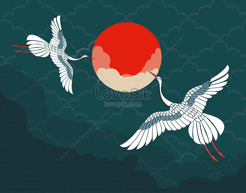 Wind and crane illustration image_picture free download 400957076 ...