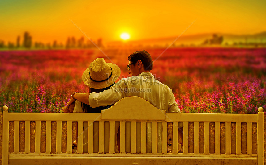 A couple in the sunset creative image_picture free download 400964859 ...