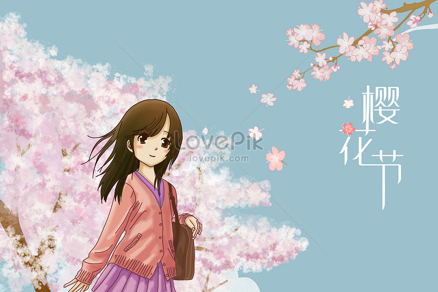 Festival Bunga Sakura Gambar Unduh Gratis Ilustrasi