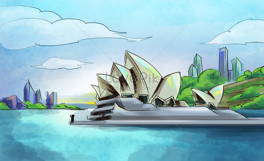 Nhà Hát Opera Sydney Một Bức Tranh Phong Cảnh đơn Giản Vẽ Tay Hình ảnh |  Định dạng hình ảnh PSD 400990693