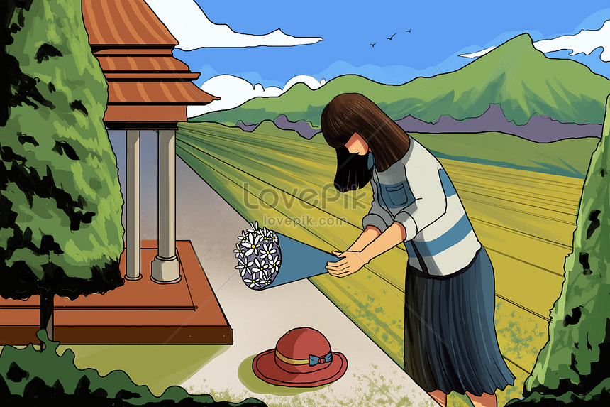 Ching ming festival tomb sweeping on tomb sweeping day illustration  image_picture free download 