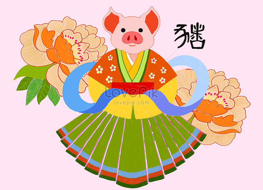 Twelve zodiac pigs illustration image_picture free download 401037930 ...