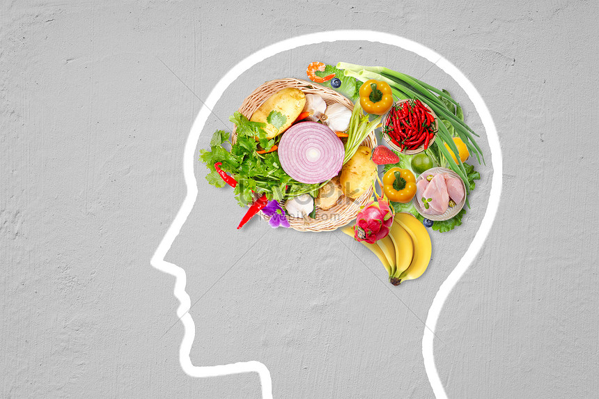 Fruit and vegetable brain creative image_picture free download ...