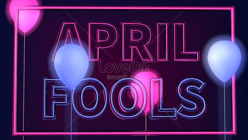 April fools day neon lights creative image_picture free download ...