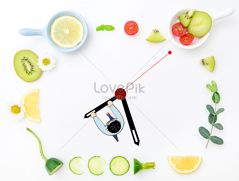 건강한 먹는 귀여운 창조적 인 사진 일러스트 일러스트 무료 다운로드 - Lovepik