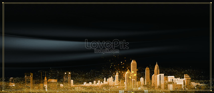 Background of atmospheric black gold city creative image_picture free  download 