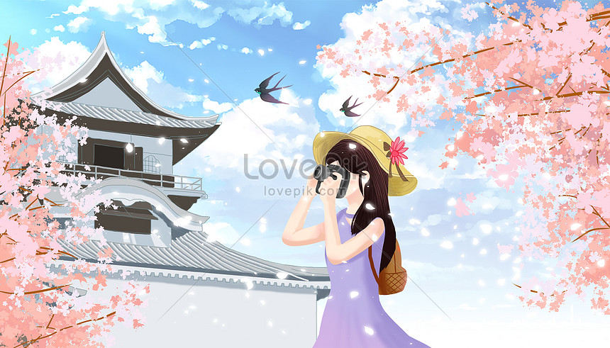 春のツアーイラストイメージ 図 Id Prf画像フォーマットpsd Jp Lovepik Com