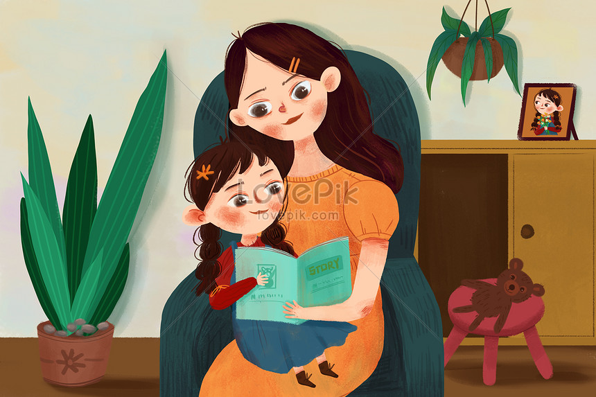 Parent-child education illustration image_picture free download ...