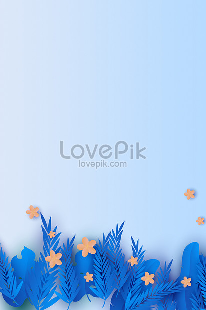 Blue leaf background creative image_picture free download  