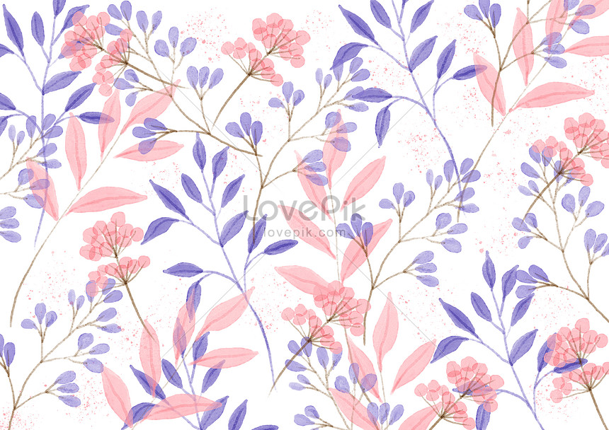 水彩風の青い粉植物のタイルの壁紙イメージ 図 Id 401129027 Prf画像