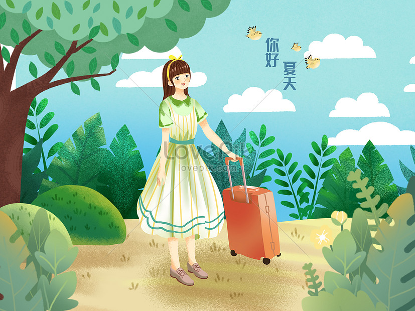 緑の小さな新鮮なスタイルのイラスト初夏夏こんにちは旅行イメージ 図 Id Prf画像フォーマットpsd Jp Lovepik Com