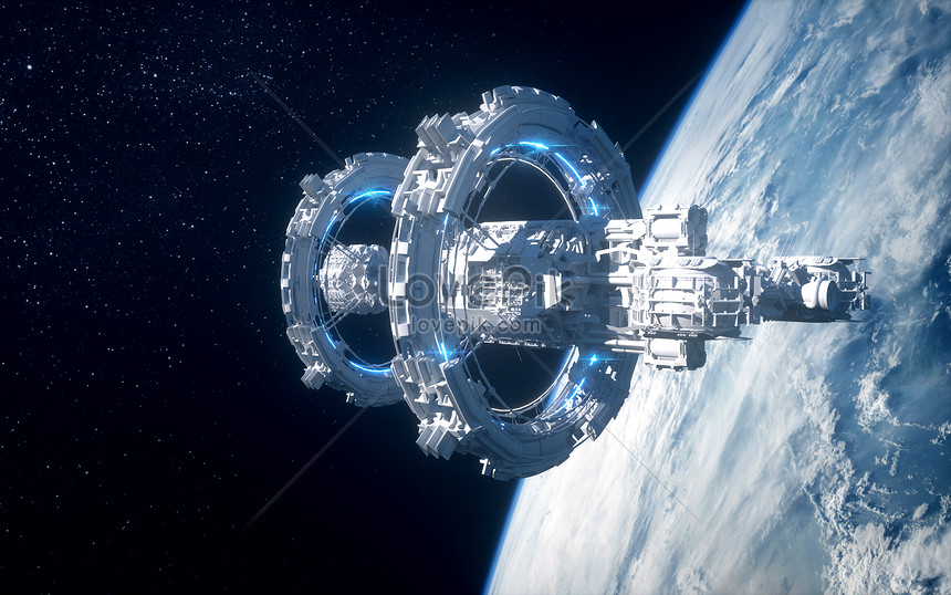 Space satellite space station scene creative image_picture free download  