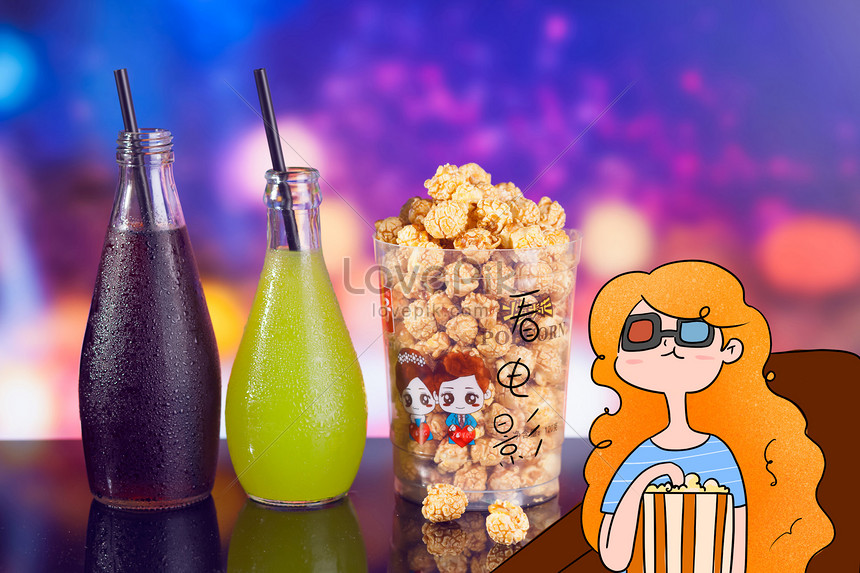 Premium Photo | Anime girl with popcorn in her hand generative ai