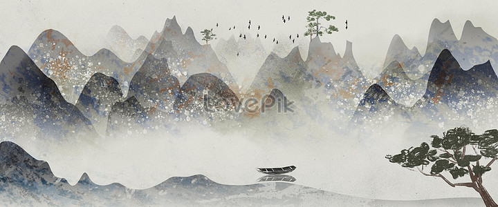 Chinese wind landscape painting illustration image_picture free ...