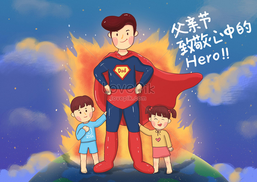 El Día Del Padre Papá Es Un Héroe De Superhéroes | PSD ilustraciones  imagenes descarga gratis - Lovepik