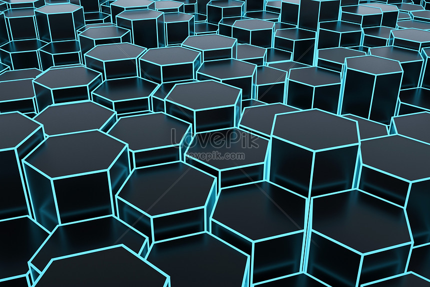 Three-dimensional hexagon background creative image_picture free download  