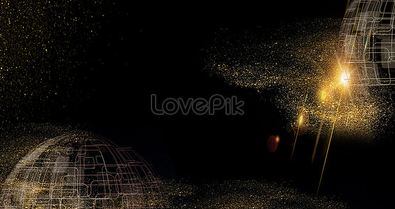 Black gold background of science and technology backgrounds image ...