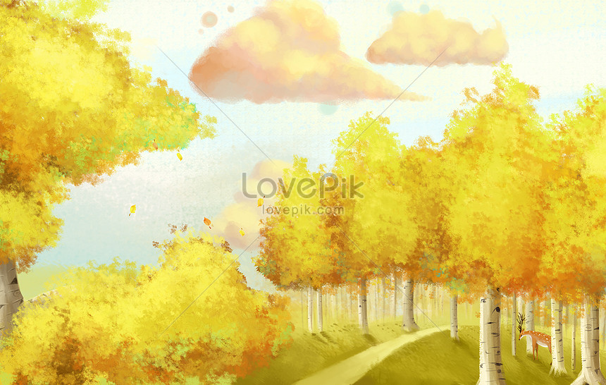 秋の風景イラストイメージ 図 Id Prf画像フォーマットpsd Jp Lovepik Com