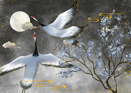 The background of cranes in china illustration image_picture free ...