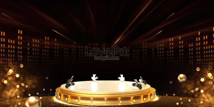 Black Gold Stage Background Download Free | Banner Background Image on  Lovepik | 401646770