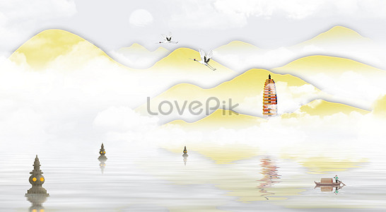 Peinture De Paysage Zen Image Gratuite Peinture De Paysage Zen Image De Fond Fr Lovepik Com Telecharger L Image