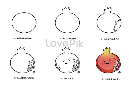 Premium Vector | A black and white drawing of a pomegranate.