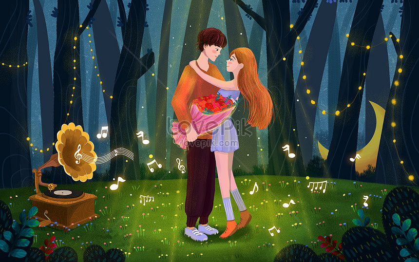 Romantic couple illustration illustration image_picture free download  