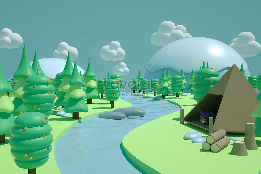 3d forest background