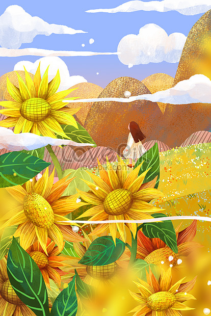 Hãy cùng đắm mình vào một cảnh đẹp của mùa hè với hình ảnh cô gái trên cánh đồng hoa hướng dương. Với những cánh hoa vàng rực rỡ, không gian trở nên sống động, tươi vui hơn bao giờ hết.