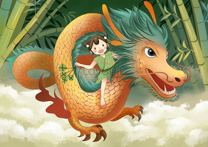 Dragon Boat Festival Dragon Dance Illustration Image Picture Free 