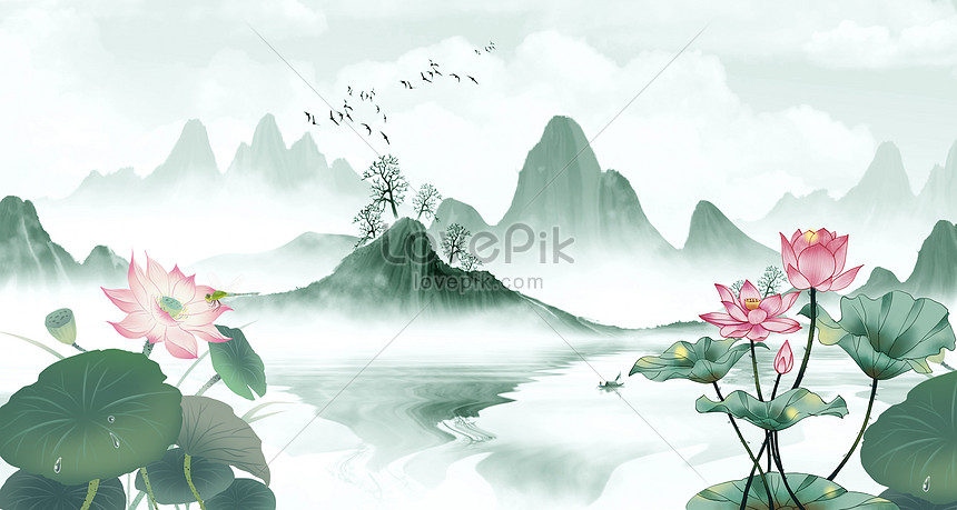 Hình Nền Hoa Sen Nền, HD và Nền Cờ đẹp hoa sen, hoa sen mực, phong cách  trung quốc để Tải Xuống Miễn Phí - Lovepik