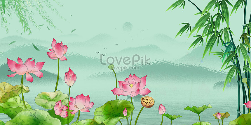 Hình Nền Trung Quốc Phong Hoa Sen, HD và Nền Cờ đẹp mực, nền hoa sen, tranh  thủy mặc để Tải Xuống Miễn Phí - Lovepik