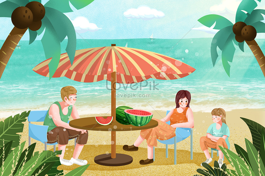 Dibujos Animados Fresca Y Cálida Vacaciones De Verano Viajes Ver | PSD  ilustraciones imagenes descarga gratis - Lovepik