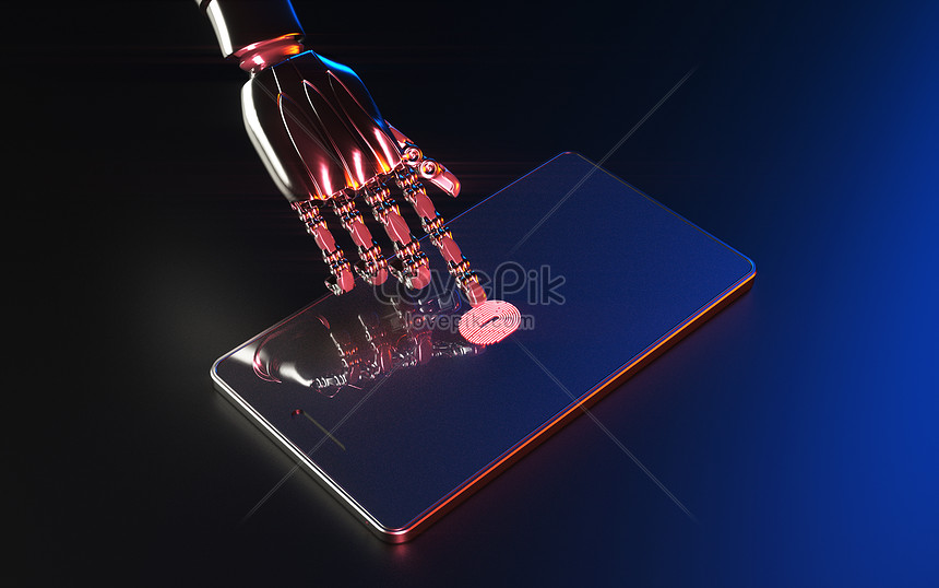 Mobile Phone Fingerprint Recognition Technology Creative Image Picture 