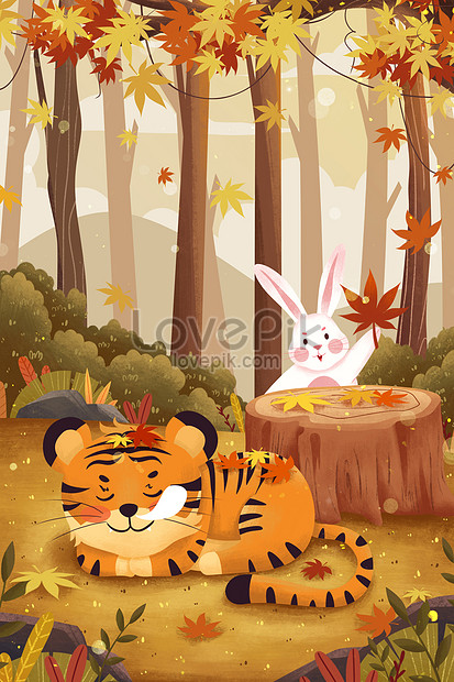 Twenty Four Solar Terms Beginning Autumn Tiger And Rabbit Illust Illustration Image Picture Free Download Lovepik Com