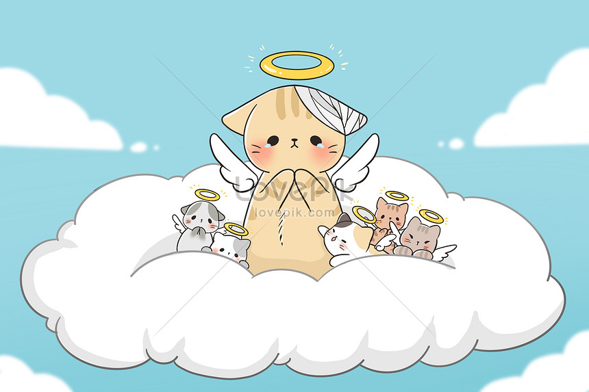 天国が動物に害を与えず 猫のイラストを保護しますようにイメージ 図 Id Prf画像フォーマットpsd Jp Lovepik Com