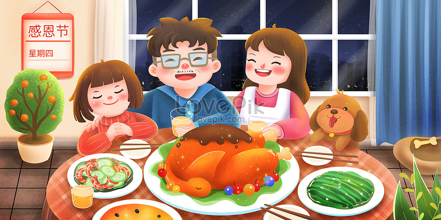 Tạ ơn gia đình trưa tối là một tác phẩm nghệ thuật cho ta thấy sự cảm kích với những người thân trong gia đình. Hình ảnh sẽ cho ta thấy cảm giác hạnh phúc khi ăn tối cùng gia đình và cảm ơn những người đã tạo nên niềm vui trong cuộc sống của chúng ta.