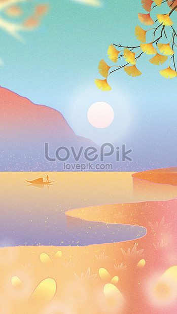 Landscape autumn mobile wallpaper illustration image_picture free download  