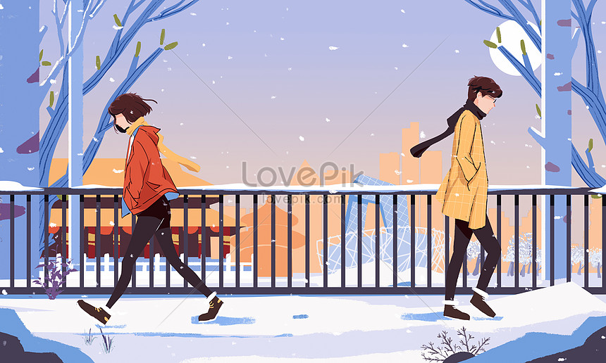 Cặp đôi mùa đông: Không gì hấp dẫn hơn cảnh tuyết rơi nhẹ nhàng trên đôi tay hai người đang ôm nhau. Hình ảnh đôi tình nhân dưới trời lạnh giá và đầy romantism sẽ khiến bạn rung động và muốn xem thêm.