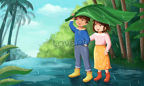 Girl In The Rain Illustration Image Picture Free Download Lovepik Com