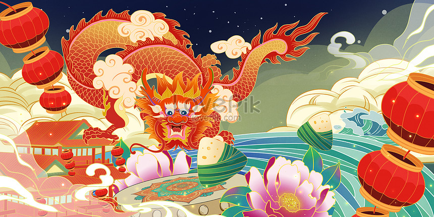 Dragon boat festival banner illustrator illustration image_picture free ...