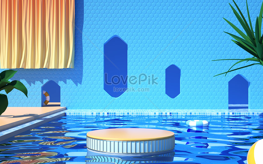 クールな夏のプールの背景イメージ クリエイティブ Id Prf画像フォーマットc4d Jp Lovepik Com