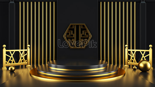 Background of black gold stage creative image_picture free download  