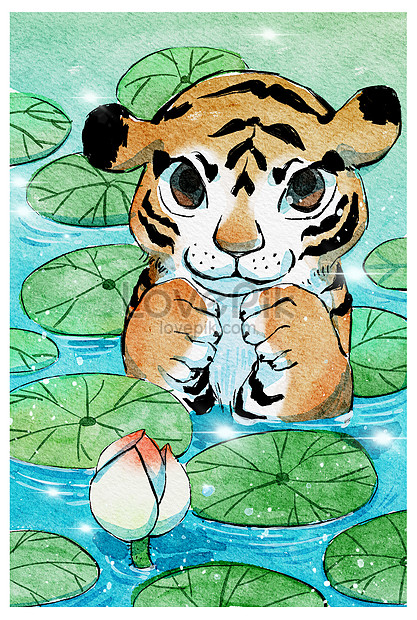 tigre dentro a água. digital pintura. 3d ilustração., ai generativo imagem  23184445 Foto de stock no Vecteezy