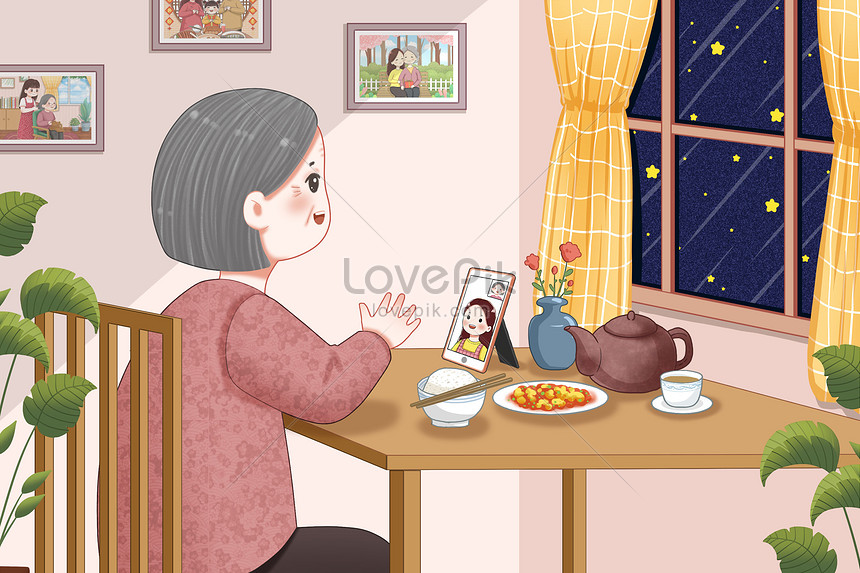 Lonely old man with daughter video illustration image_picture free download  